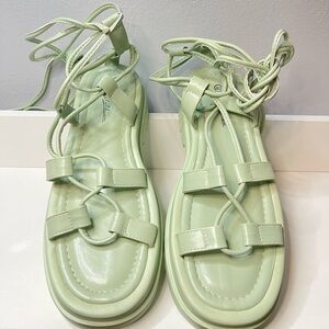 Green sandals Size 40, US 9.5